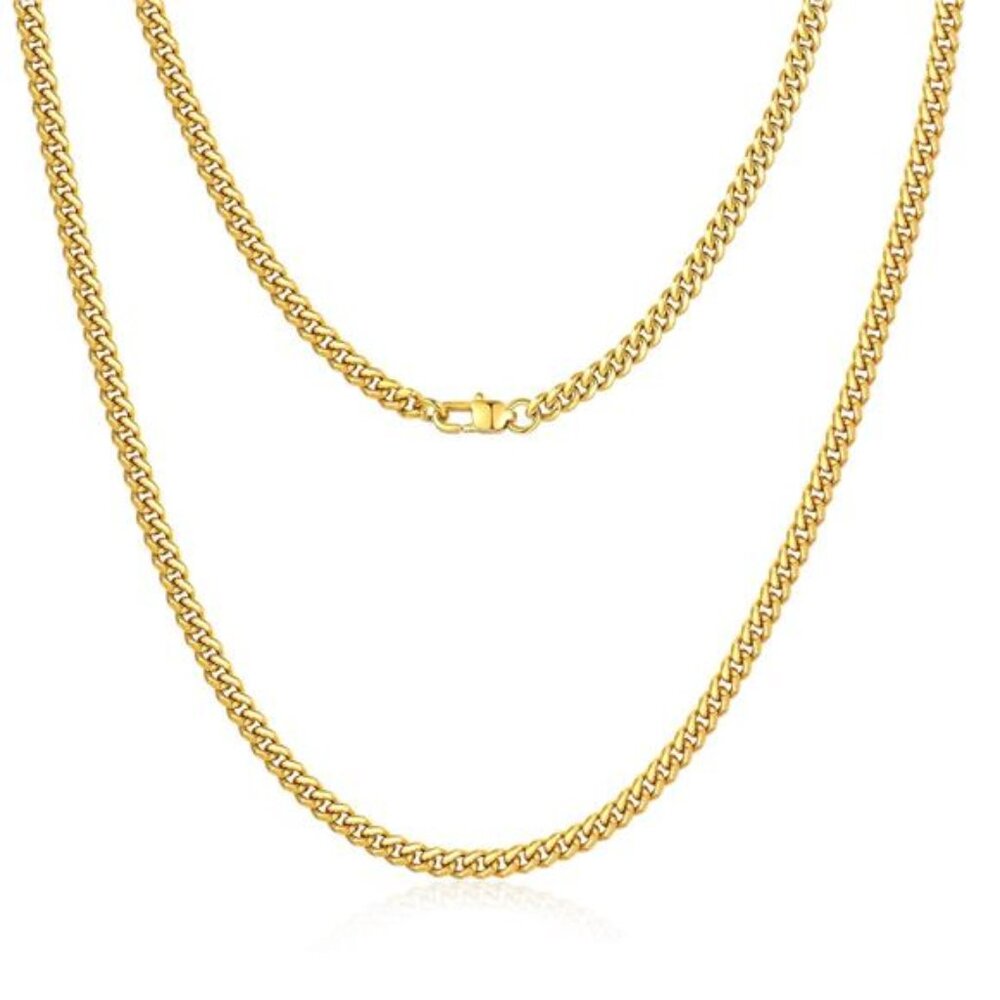 Cuban Link Chain Necklace 18K Gold Plated Men's Necklaces Hip-Hop & Cool